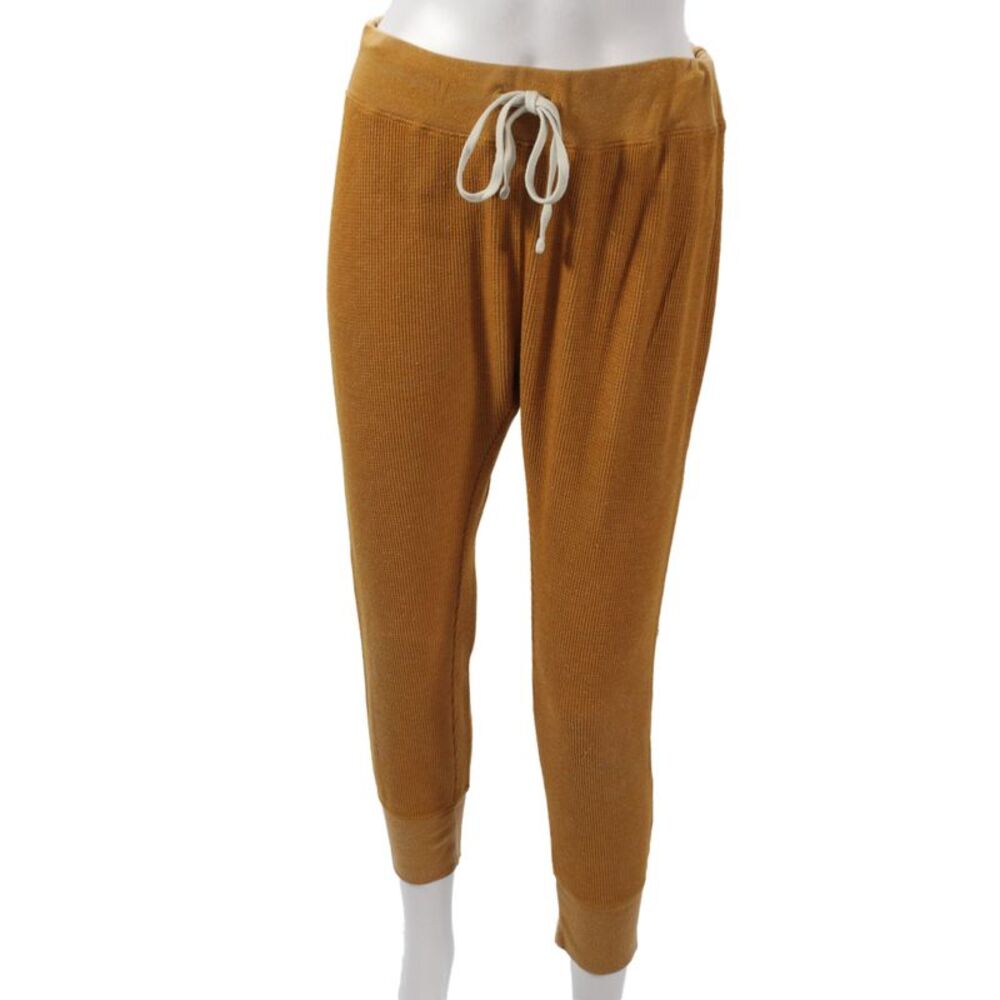 WSLY Women Jogger Pants Yellow Drawstring Recycled Polyester Size L